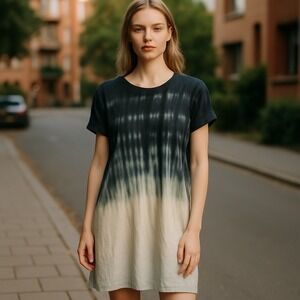 Umgee Tie Dye T-Shirt Dress‎ Casual Short Sleeve Comfy Relaxed Fit M